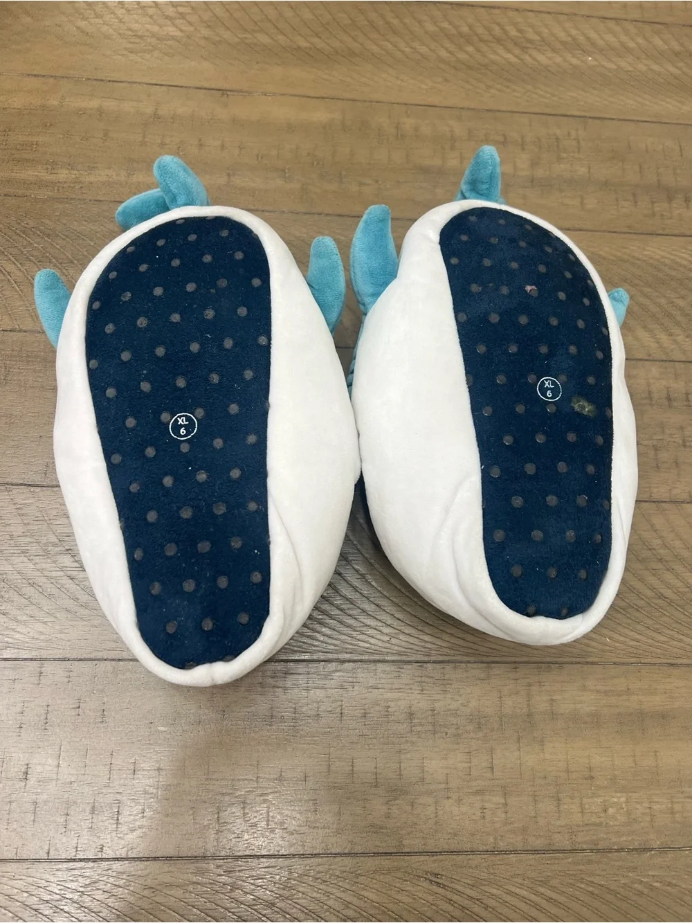 Plush Shark Slippers for Kids - Blue & White